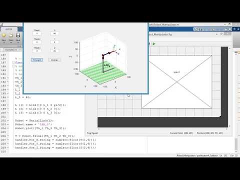 Using [peter corke] robotics toolbox with Matlab GUI - Forward and Inverse kinematics.
