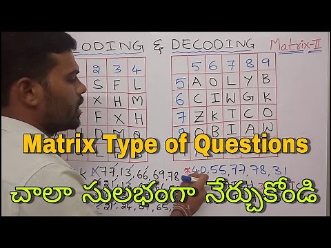 Coding and Decoding in Telugu || Class-6 || Matrix based Questions || For All Competitive Exams ||