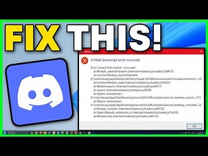 How To Fix Discord a Fatal Javascript Error Occurred (Windows 11/10)