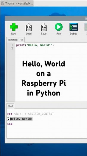 Simplest Python program on a Raspberry Pi single board computer #raspberrypi #helloworld