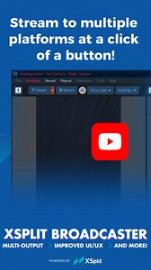 Stream to multiple platforms from ONE Stream button. We recently updated XSplit Broadcaster's UI to let you pick your outputs and start them together. Grab XSplit Broadcaster Premium Lifetime at 30% OFF now! https://l.xspl.it/z53lAeY #XSplit #Streaming #Gaming #Multistream | XSplit