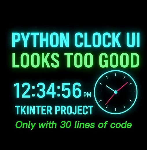 🕒 This Python Clock UI Looks TOO GOOD to Be Real! | Tkinter Project 🔥