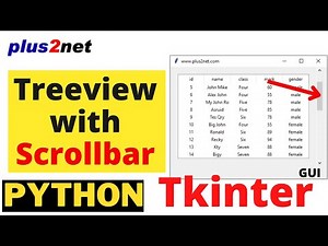 Vertical & horizontal Scrollbar to navigate rows for Tkinter Treeview while displaying records