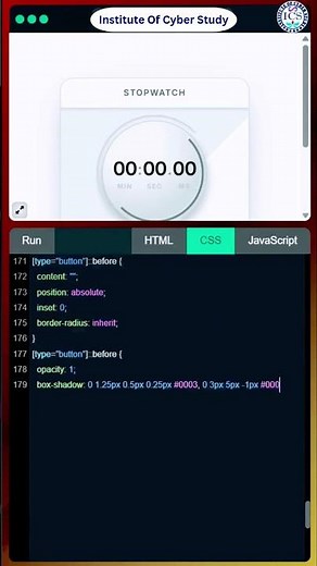 Stopwatch Project with HTML CSS JavaScript ⏱️ | Easy Coding #shorts #viral #html #css #coding