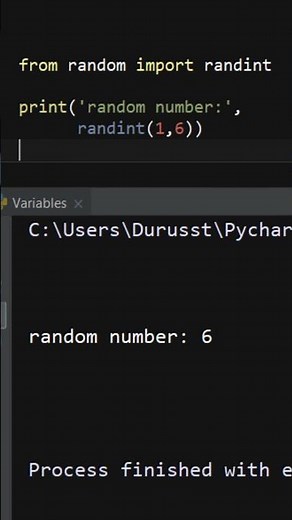 How to generate a random number between 1 and 6 in python #Shorts