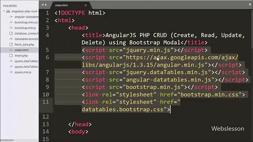 AngularJS PHP CRUD (Create, Read, Update, Delete) using Bootstrap Modal