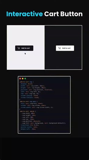 interactive Cart button using Html CSS and JS #coding #frontendcourse #devloper #programming #viral