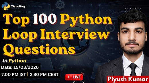 Top 100 Python Loop Interview Questions (From Question 66 onward )