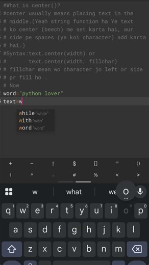 center() of string #coding #python #pythonlove