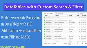 Add Custom Search and Filter to DataTables Server-side Processing with PHP - CodexWorld