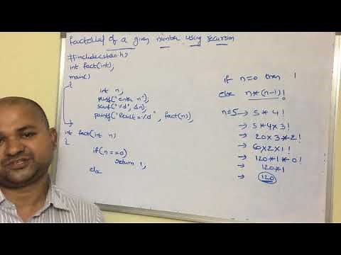 C Program to calculate factorial of a given number using recursion