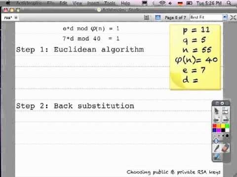 Paper and Pencil RSA (starring the extended Euclidean algorithm)