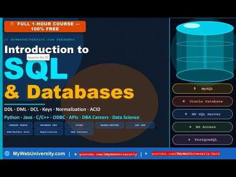 SQL & Databases FULL COURSE in 2.5 Hours | MySQL, Oracle, PGSQL, MS SQL, MS Access | Free for ALL