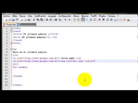 Página web con Notepad++