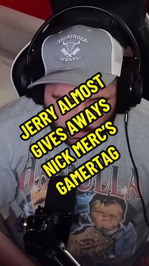 Jerry gives away his gamer tag then almost gives away Nick Merc’s gamer tag. The chat lives rent free😂😂😂#CapCut #jerseyjerry #foryoupage #barstoolsports #barstool #roadto10k #foryou #funny #clip #jerryafterdark #nickmercs #chat #oblivious #bigcat #joke @Jersey Jerry