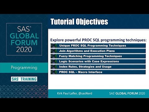 SAS Tutorial | PROC SQL Programming Techniques for SAS Users and Programmers