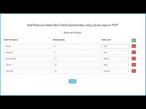 Add Remove Select Box Dynamically using Jquery with Ajax PHP