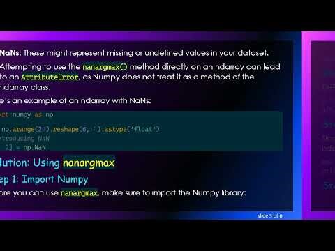 How to Use nanargmax in Python Numpy Arrays