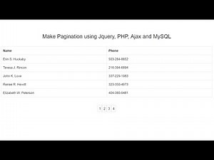 Make Pagination using Ajax with Jquery, PHP and MySQL
