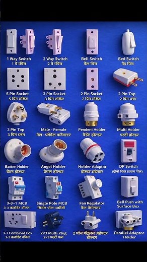 ⚡ House Wiring Accessories Name & Use | Electrician Basic Knowledge #shots #electrical #meterial