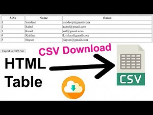 How to Convert or Download HTML Table into CSV File using JavaScript