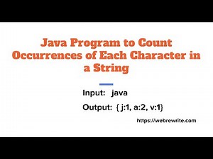 Java Program To Count Occurrences Of Each Character in a String