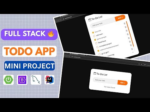 🔥Spring Boot Mini Project - Todo App with Beautiful UI | Thymeleaf + MySQL + Bootstrap for Beginners