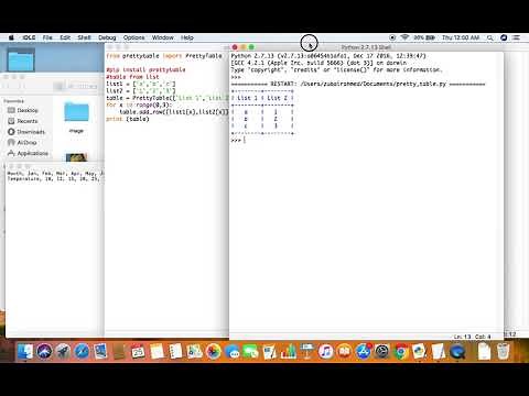 Create table from list / CSV file using python