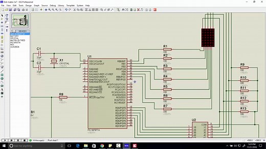 LED matrix interfacing with Pic microcontroller with code