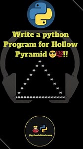 pythonfullstackcamp | Check out this cool Python hollow pyramid code! What's your favorite Python pattern to create? Python hollow pyramid hollow pyramid code... | Instagram