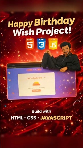 Happy Birthday Wish Website using HTML CSS JS! 🎂 #shorts #coding #webdevelopment