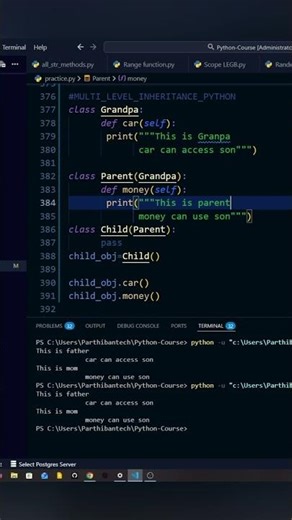 Multilevel_Inheritance in python#python #coding #programming #codingshorts