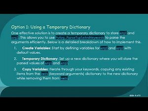 Simplifying the Parsing of Arguments in Python C API Using PyArg_ParseTupleAndKeywords