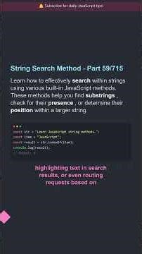 💡 String Search Method - Part 59/715 | 1 Minute Tutorial #shorts #javascript