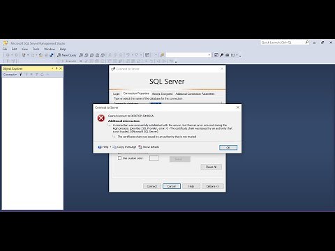 How to fix the certificate chain was issued by an authority that is not trusted in SQL Server