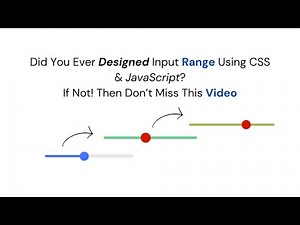 Input Range | Css Design | Create Custom Input Range | JavaScript Tutorial | Slider Input Range🔥