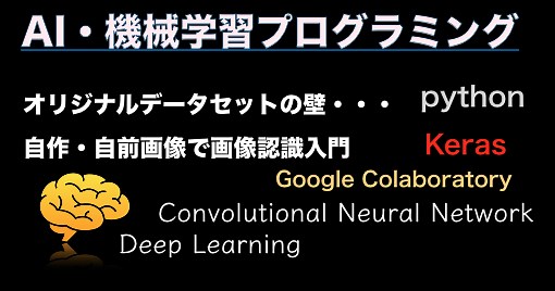 【サンプルコード】Python・KerasでCNN機械学習。自作・自前画像のオリジナルデータセットで画像認識入門