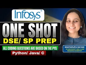 Infosys DSE/SP One Shot 🚀 | 100% PYQ Coding Questions | Java & Python | Crack DSE/SP in One Go!