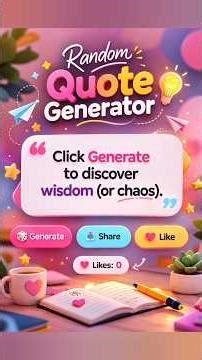 Fun Random Quote Generator Website ✨ | HTML CSS JS + GSAP