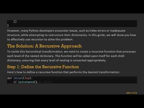 How to Recursively Restructure and Expand a Dictionary in Python