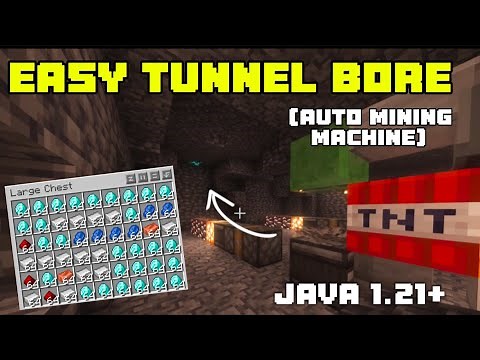 MINECRAFT EASY TUNNEL BORE - AUTO MINING MACHINE JAVA 1.21+