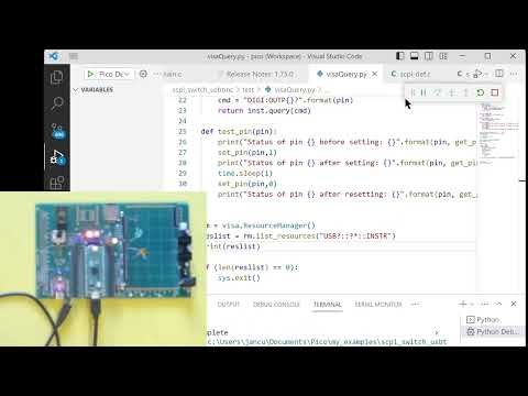 Raspberry Pico Lab Switch with SCPI and USBTMC support - test with PyVISA