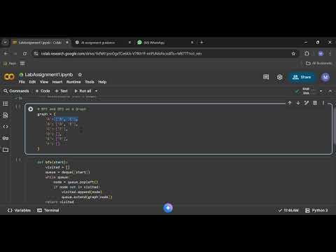 BFS & DFS on Trees and Graphs | Artificial Intelligence Lab Task | Python Implementation