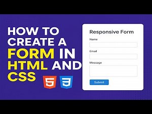 Create a Responsive Form in HTML & CSS | Step-by-Step Web Design Tutorial for Beginners