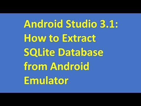 Android Studio 3.1: How to Extract SQLite Database from Android Emulator