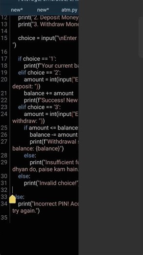 🚀learn python with fun | ATM | own atm create by python #python#python language #mgimt atm#travel