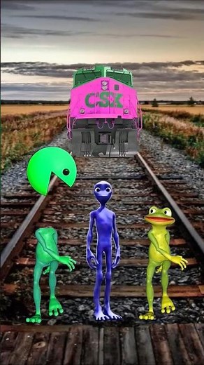 Alien 👽 vs frogs 🐸 dancing l vfx funny magic Train video #shorts #vfx #funny