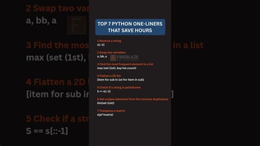 7 Genius Python Tricks Every Developer Should Know | Fireblaze AI School