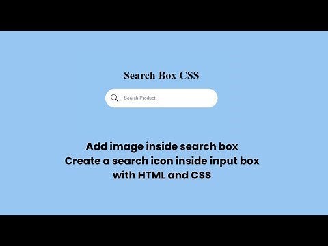 Create a search icon inside input box with HTML and CSS | HTML CSS Search Box With Icon