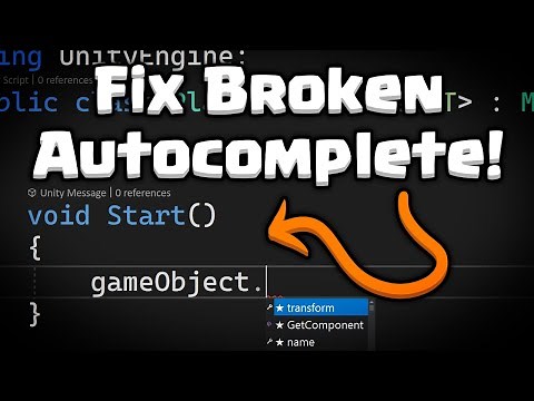 Fix Visual Studio Autocomplete/Intellisense in Unity - (2022, 2019, 2017)